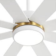 Ventilador de techo negro de 65 pulgadas y 8 aspas con luz y control remoto