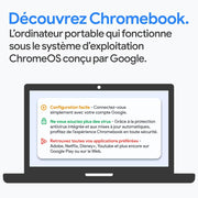 Lenovo IdeaPad Slim 3 Chromebook 14M868 - Portátil 14'' FHD (MediaTek Kompanio 520, RAM 4GB, SSD 64GB, GPU Arm Mali-G52 2EE MC2, Chrome OS) Teclado AZERTY Francés - Azul