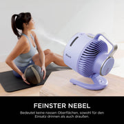 Ventilador inalámbrico Shark FlexBreeze HydroGo, potente ventilador portátil con nebulizador, refrigeración para interiores y exteriores, silencioso y duradero, compacto y ligero, 5 velocidades, color lila