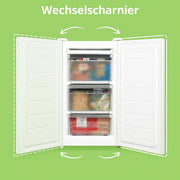 Congelador vertical COMFEE' RCU60WH2(E) de 60L con cajones, 3 cajones de congelación, una puerta, temperatura ajustable, puerta reversible, silencioso, independiente, blanco