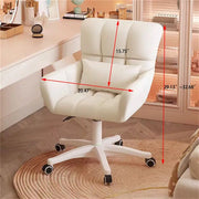 Silla de escritorio tapizada, silla de oficina en casa con cojín, giro de 360°