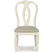 Paquete de comedor de 8 piezas Realyn en blanco/marrón de Signature Design by Ashley