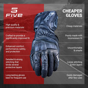 FIVE Guantes de moto RACING, RFX4 EVO, Guantes deportivos polivalentes para carretera y circuito