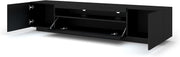 Mueble de TV BIM 200 cm - Aparador universal con frentes laminados, suspendido o de pie - Mueble para televisión, mueble HiFi para salón, negro mate