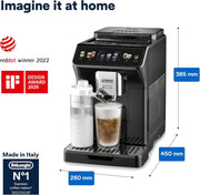 De'Longhi Eletta Explore Cold Brew ECAM450.65.G, cafetera barista con LatteCrema Hot & Cold, máquina de espresso, cafetera superautomática, extracción en frío, pantalla táctil, gris