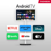 THOMSON Go TV 32 pulgadas (81 cm), televisor Android portátil – HD Ready (1366x768), control por voz, Netflix, Disney, Google, Bluetooth 5.1, Wi-Fi, función hotspot, autonomía de hasta 4 horas
