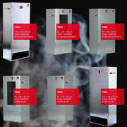 Ahumador Eléctrico ITA 7000 - Conjunto de Ahumador con Calefacción, Generador de Humo - Armario de Ahumado con Ventana y Termómetro - Aleación de Acero - Calidad UE, 81 cm con 3 Niveles
