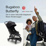 Cochecito de viaje ultracompacto Bugaboo Butterfly, pequeño y ligero, plegable con una sola mano y fácil de maniobrar, cochecito urbano ergonómico para bebés a partir de 6 meses, con mucho espacio de almacenamiento, Stormy Blue