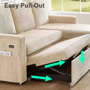 Sofá cama seccional Dyonery de 81", sofá cama en forma de L con chaise longue de almacenamiento reversible, USB, respaldo reclinable