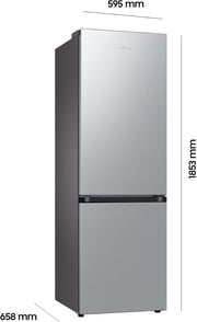 Frigorífico combi Samsung, frigorífico con congelador, 203 cm, 390 l de volumen total, 114 l de congelador, modo AI Energy, aspecto de acero inoxidable, RL38C600CSA/EG