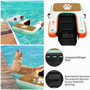 FBSPORT Rampa inflable para perros para barcos, plataforma flotante, rampa de agua y escalera para piscina y embarcaciones, escalera de natación de EVA antideslizante para perros de hasta 100 kg, acceso seguro y fácil