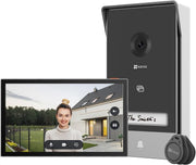 Videoportero conectado EZVIZ HP7 2K, monitor táctil de 7 pulgadas, desbloqueo remoto, 2 cables, detección de personas, opción RFID, audio bidireccional, visión nocturna, resistente al agua, WiFi de doble banda