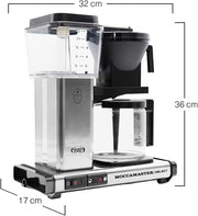Moccamaster KBG Select, cafetera, cafetera retro, café de filtro, color blanco hueso, 1,25 L