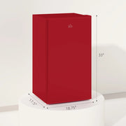Mininevera con congelador HOMCOM de 3.2 pies cúbicos, refrigerador compacto de una puerta con termostato ajustable para dormitorio