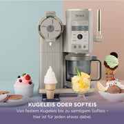 Heladera Ninja CREAMi Scoop & Swirl con 2 recipientes, 13 funciones, para helados, helado suave, gelato, sorbetes, batidos y más, con función Mix-In, Stone Gold NC701EUSTGD