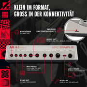 Akai Professional MPC Sample muestreador portátil independiente con batería, USB C, altavoz, micrófono, muestreo, secuenciación y producción musical