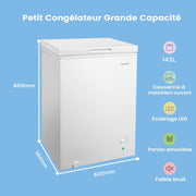 COMFEE' RCC146WH2EU(E) Congelador arcón independiente 143L convertible en congelador/refrigerador, compresor inverter, 4 estrellas, apto para dependencias, garajes y cobertizos, blanco [Clase energética E]