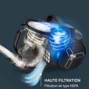 Aspiradora sin bolsa Rowenta Silence Force Cyclonic, aspiradora de trineo, potente, silenciosa, elegante, capacidad de 2,5 L, con accesorios, fabricada en Francia RO7230EA, gris/naranja