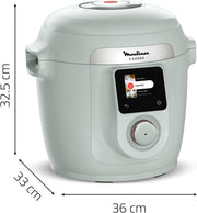 Moulinex Cookeo Wifi 10 en 1, multicocina inteligente de alta presión, 10 modos de cocción, rápida, sin supervisión, guía de cocción paso a paso, 6 L, CE96G310