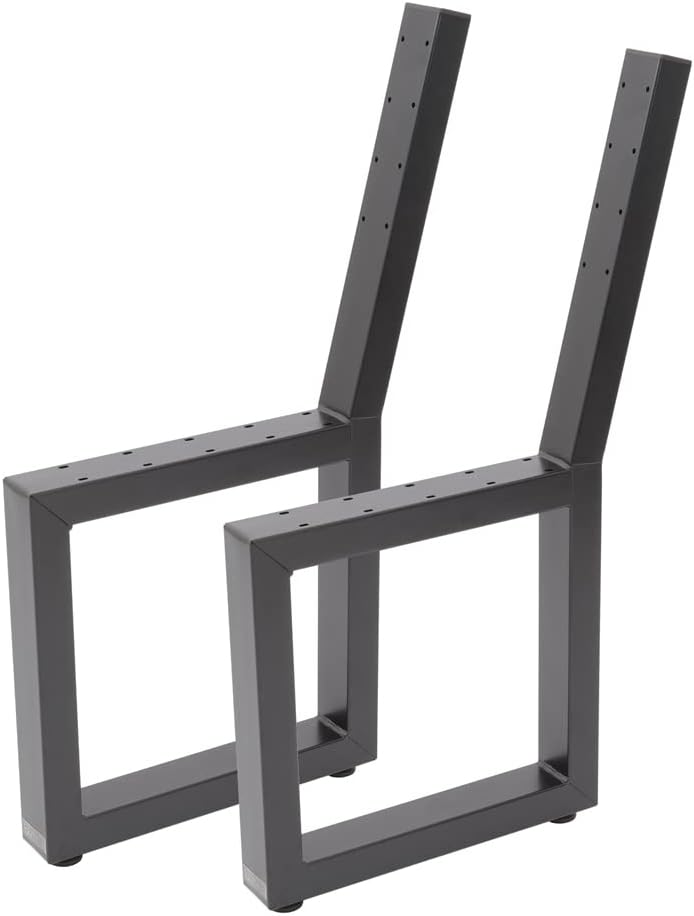 Estructura para banco, banco, silla, mesa de comedor, rincón de asiento, estructura de metal para bricolaje, banco de jardín (juego de 2, negro mate RAL 9005)