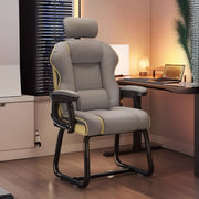 Silla ejecutiva ergonómica de cuero con respaldo alto color amarillo
