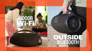 JBL Boombox 3 Wifi – Altavoz inalámbrico con Bluetooth y Wifi – Compatible con la aplicación JBL One – 24 horas de tiempo de reproducción – Resistente al agua y al polvo – Batería integrada – Negro