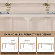 Juego de comedor moderno - Mesa de 80" + 6 sillas acolchadas, estructura de madera maciza, capacidad de la mesa de 400 lbs, fácil montaje