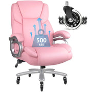 Silla de oficina ejecutiva Bossin para personas grandes y altas, silla ergonómica de 500 libras con soporte lumbar ajustable, respaldo alto y piel sintética para computadora