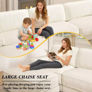 Sofá seccional modular extra grande Dyonery 158, tela de CHENILLE con asiento profundo, montaje sin herramientas
