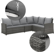 Conjunto de salón para jardín SVITA Monroe, muebles de salón de ratán sintético, grupo de asientos, gris