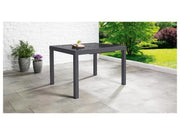 Conjunto de aluminio "Houston", 9 piezas: mesa extensible y 8 sillas de respaldo alto, gris