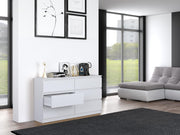 Cómoda CDF de 6 cajones, cómoda de dormitorio blanca, mueble armario de almacenamiento espacioso para salón u oficina, diseño moderno y espacioso, fácil de instalar, 40x75x138 cm, mueble para ropa
