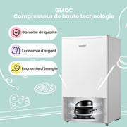 Comfee' RCD93WH2(E) Frigorífico de una puerta, 93 L, Control de temperatura, Instalación bajo encimera, Silencioso, Blanco