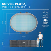 Set de piscina con estructura Bestway Power Steel con bomba de filtro 305 x 200 x 84 cm, gris, ovalada