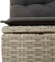 vidaXL Conjunto de sofás de jardín de 5 piezas con cojines, polirratán gris claro, conjunto de sofás de exterior, conjunto de sofás de exterior, set de salón de jardín, conjunto de sofás de jardín