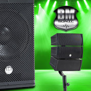 Pack de sonido DJ completo BM Bmsonic BMS-12-ARRAY-BT, 1000W, altavoces satélite, subwoofer de 31 cm, USB/Bluetooth, soportes y cables