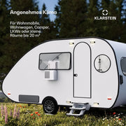 Aire acondicionado portátil Klarstein Chillavan – 5.000 BTU, para habitaciones de hasta 20 m², 3 en 1: aire acondicionado, deshumidificador y ventilador, clase de eficiencia energética A, control por aplicación, ideal para autocaravanas