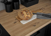 Stella Trading Turin Z Cocina compacta 220 x 211 x 60 cm, negro - Sin electrodomésticos - Cocina moderna y espaciosa en aspecto de roble Artisan con mucho espacio de almacenamiento