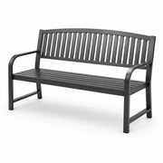 Banco de jardín de metal en negro 150 cm