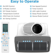 Aire acondicionado portátil Midea Silent Cool 26 Pro WF, 9000 BTU 2,6 kW, refrigeración, ventilación y deshumidificación, tamaño de habitación hasta 88 m³ (33 m²), control por APP/Alexa/Google Home/IFTTT, aire acondicionado móvil con tubo de escape