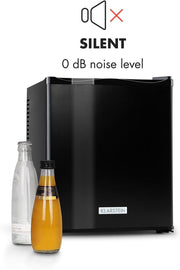 KLARSTEIN Mini refrigerador de 30L para snacks y bebidas, mini nevera súper silenciosa, minibar, pequeña nevera para camping, mini nevera para cosméticos, refrigerador con estantes ajustables, 5-15°C