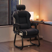 Silla ejecutiva ergonómica de cuero con respaldo alto color amarillo