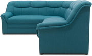 Sofá esquinero Berlin de la colección DOMO, sofá esquinero atemporal, 3 plazas a la derecha con función cama y acolchado de muelles, sofá en forma de L, sofá, 205 x 250 x 89 cm, petróleo