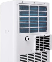 Aire acondicionado portátil Adler AD 7909, 3 modos de funcionamiento, 2 velocidades de ventilador, deshumidificador, mando a distancia, temporizador, climatizador portátil para estancias de hasta 20 m², 7.000 BTU/h, clase energética A, 792 W, blanco