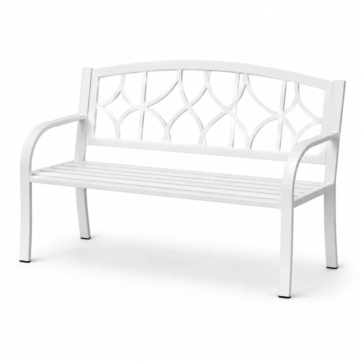 Banco de acero blanco 128 cm