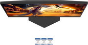 AOC Gaming Q24G2A - Monitor Quad HD de 24 pulgadas, 180 Hz, 1 ms, compatible con G-Sync, HDR10 (2560x1440, 2x HDMI 2.0, 1x DisplayPort 1.4) Negro-Rojo