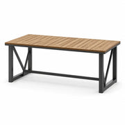 Mesa de jardín de madera y metal 180x90x75 cm