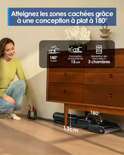 Tineco Floor One S7 Stretch Ultra Aspiradora y Fregadora, Aspiradora Escoba sin Cable, Antienredos, Reclinable a 180°, 50 Minutos de Autonomía, Autolimpieza Flashdry a 85°C, Limpieza de Bordes por Ambos Lados