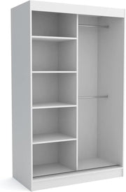 Brent - Armario con espejo, 100 cm de ancho, Windsor Tomy I Armario de dormitorio con 2 barras para ropa y estantes para ropa I Armario ropero Roble Sonoma