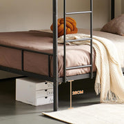 DORAFAIR Litera 90 x 200 cm, de Metal, con Somier de Láminas, Escalera y Protección Anticaídas, Cama Doble, Negro